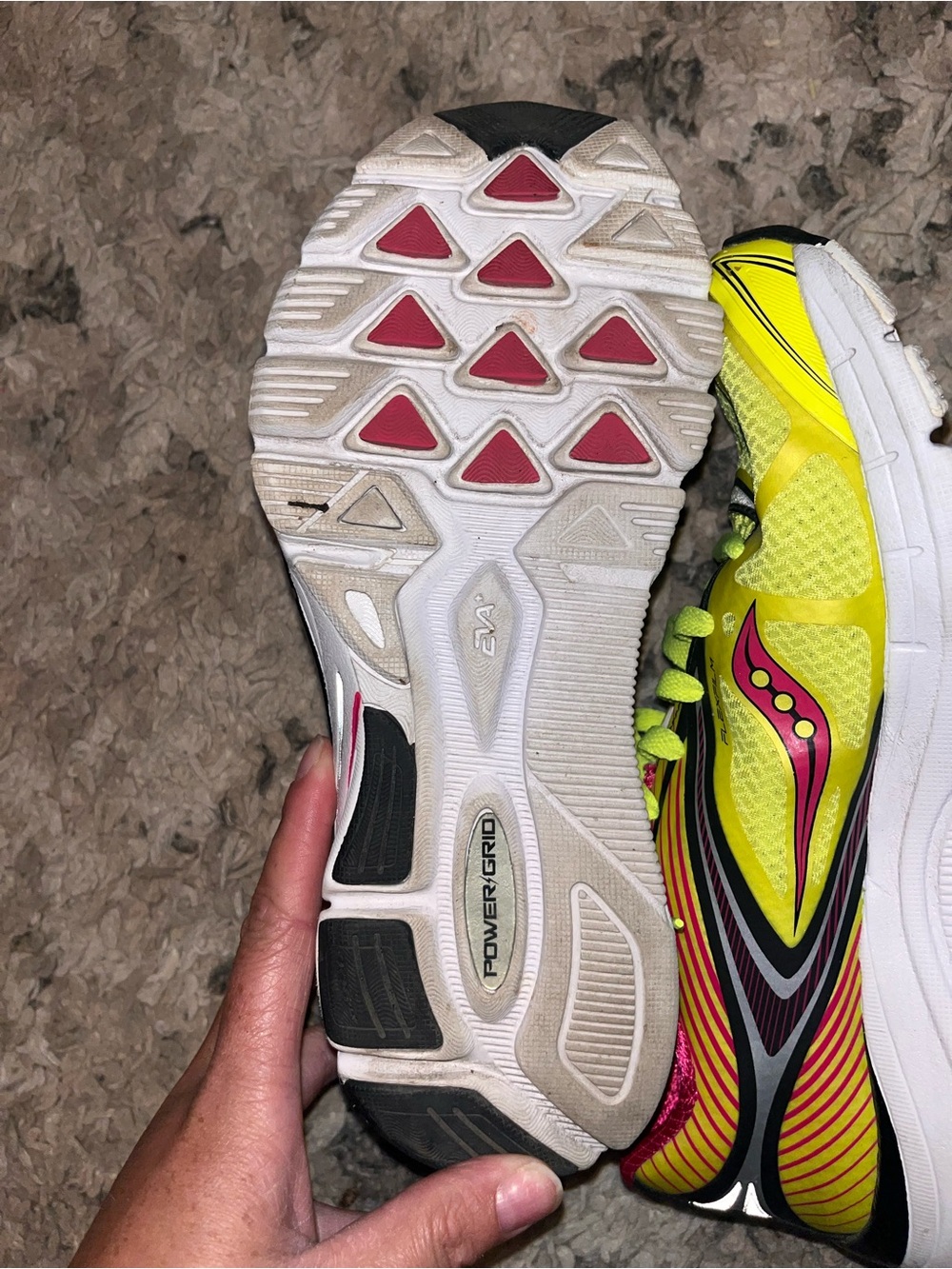 Saucony Neon Yellow and Pink Women's Athletic Running Shoes - Picture 7 of 8